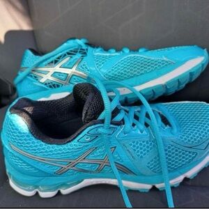 Asics Blue and Silver Women's Sneakers